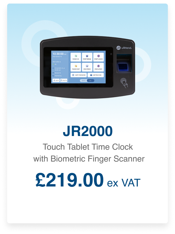 jr2000 touch tablet time clock with fingerprint scanner jr2000 touch tablet time clock with fingerprint scanner